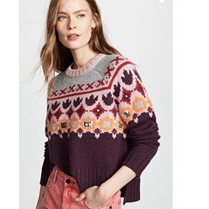 Cinq a Sept Gianni Fair Isle Sequin Sweater